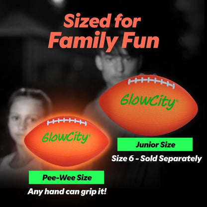 Glowcity Glow in the Dark Football - Light Up, Youth Size Footballs for Kids - LED Lights and Pre-Installed Batteries Included﻿