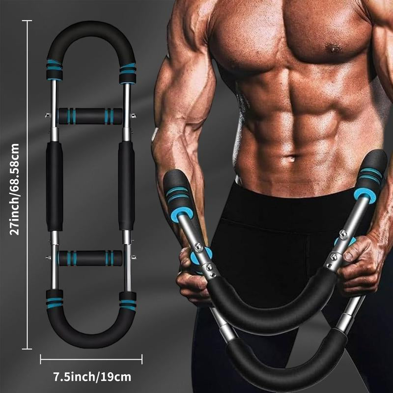 ALT Twister Arm Trainer, 40-100Lb Adjustable Chest Workout Equipment, Portable Power Twister Bar, Body Fitness Machine for Shoulder Back Abdominal Thigh Muscle, Detachable, Men & Women