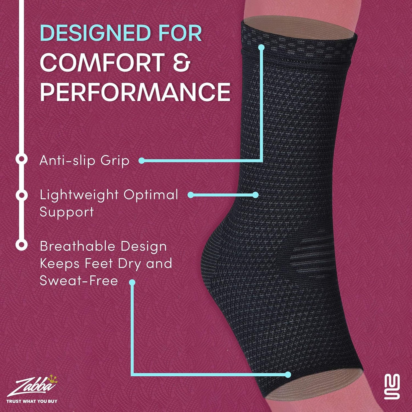 Ankle Brace for Plantar Fasciitis Relief, Tendonitis, and Achilles Tendon Support - Compression Foot Sleeve for Men and Women
