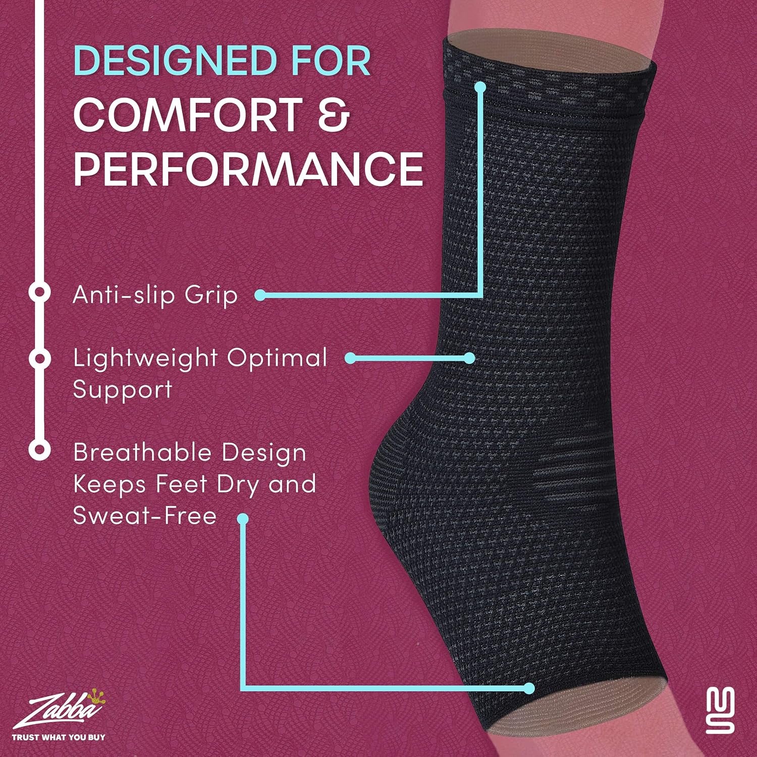 Ankle Brace for Plantar Fasciitis Relief, Tendonitis, and Achilles Tendon Support - Compression Foot Sleeve for Men and Women