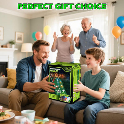 VATOS Golf Putting Mat Indoor for Kids - Golf Game Set with LED Balls, Glow Cups, Irons & Putters, Portable Putting Green Outdoor for Home Backyard Office Party, Golfing Gifts for Kids 6-14