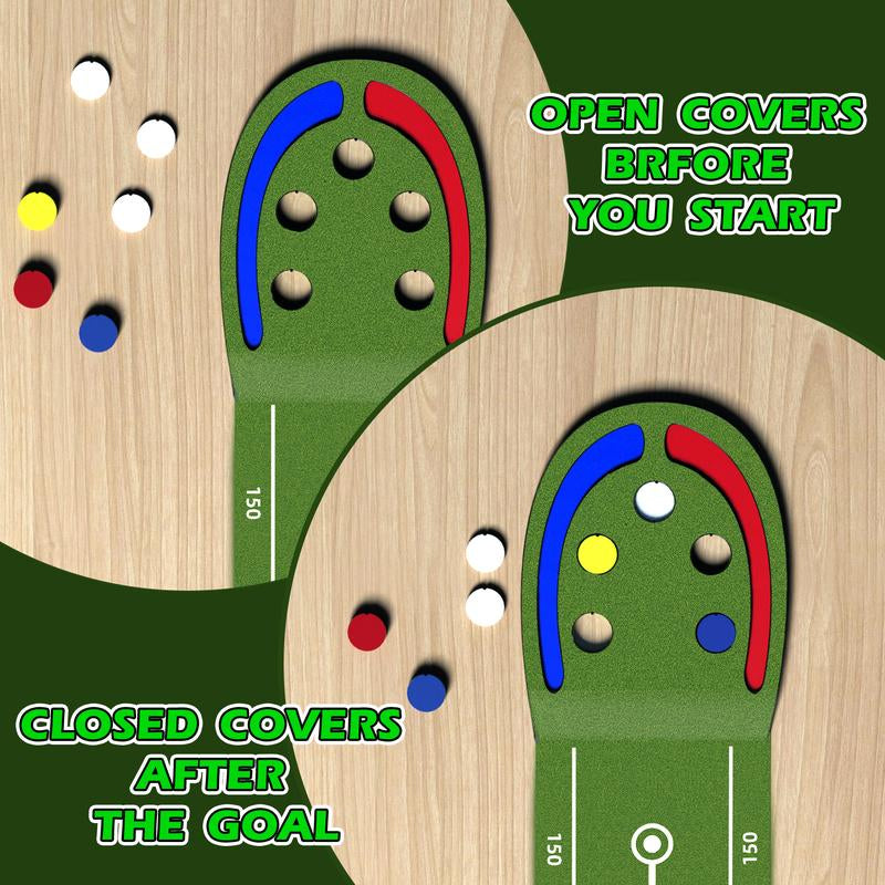 VATOS Golf Putting Mat Indoor for Kids - Golf Game Set with LED Balls, Glow Cups, Irons & Putters, Portable Putting Green Outdoor for Home Backyard Office Party, Golfing Gifts for Kids 6-14