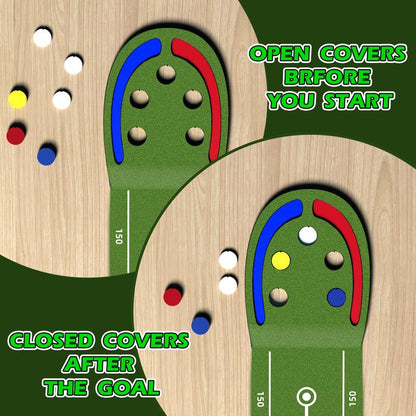 VATOS Golf Putting Mat Indoor for Kids - Golf Game Set with LED Balls, Glow Cups, Irons & Putters, Portable Putting Green Outdoor for Home Backyard Office Party, Golfing Gifts for Kids 6-14