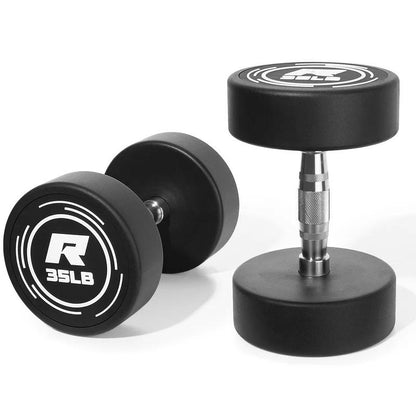 Ritfit 20LB Pvc-Coated round Dumbbells in Pairs - Durable Balanced Design for Upper Body Workouts & Noise-Reducing Floor Protection